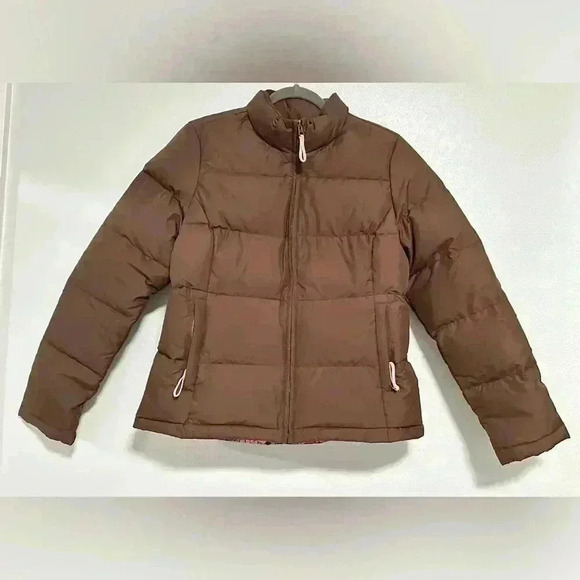 Lilly Pulitzer Jackets & Blazers - Lilly Pulitzer Brown Floral Puffer Jacket Full Zip Mock Neck Women's Medium